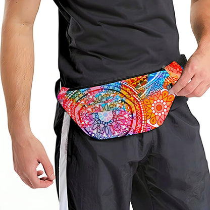 Colorful Circle Mandala Print Fanny Pack