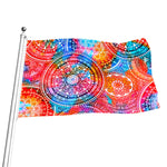 Colorful Circle Mandala Print Flag