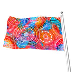 Colorful Circle Mandala Print Flag