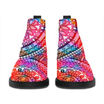 Colorful Circle Mandala Print Flat Ankle Boots