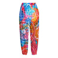Colorful Circle Mandala Print Fleece Lined Knit Pants