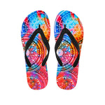 Colorful Circle Mandala Print Flip Flops