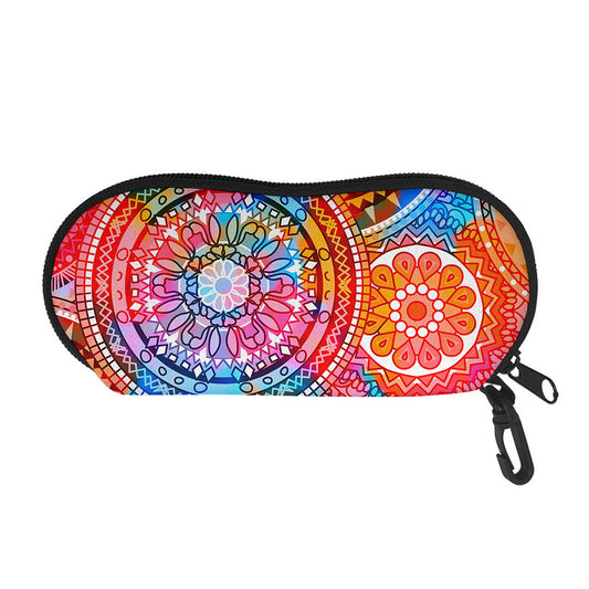 Colorful Circle Mandala Print Glasses Case