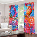 Colorful Circle Mandala Print Grommet Curtains