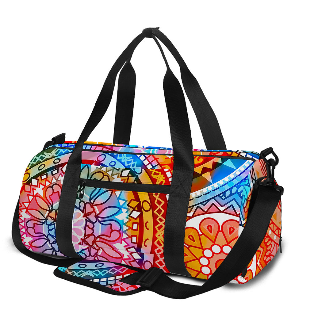 Colorful Circle Mandala Print Gym Bag