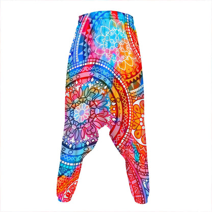 Colorful Circle Mandala Print Hammer Pants