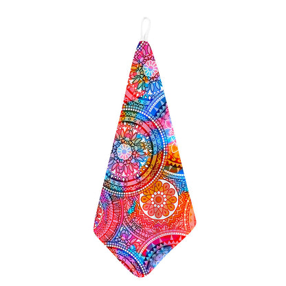 Colorful Circle Mandala Print Hand Towel