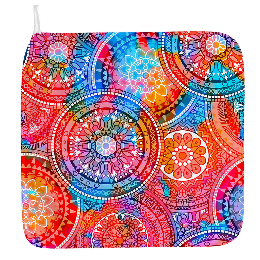Colorful Circle Mandala Print Hand Towel