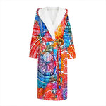 Colorful Circle Mandala Print Hooded Bathrobe