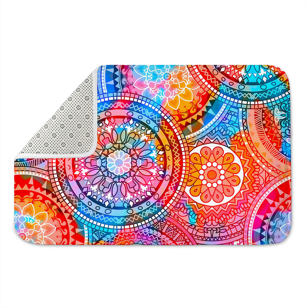 Colorful Circle Mandala Print Indoor Door Mat