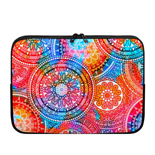 Colorful Circle Mandala Print Laptop Sleeve
