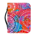 Colorful Circle Mandala Print Leather Bible Cover