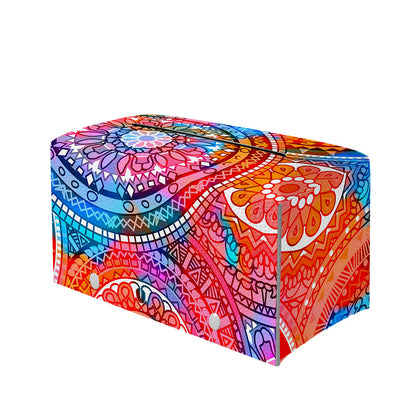 Colorful Circle Mandala Print Leather Tissue Box Cover