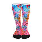 Colorful Circle Mandala Print Long Socks
