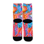 Colorful Circle Mandala Print Long Socks