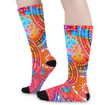 Colorful Circle Mandala Print Long Socks