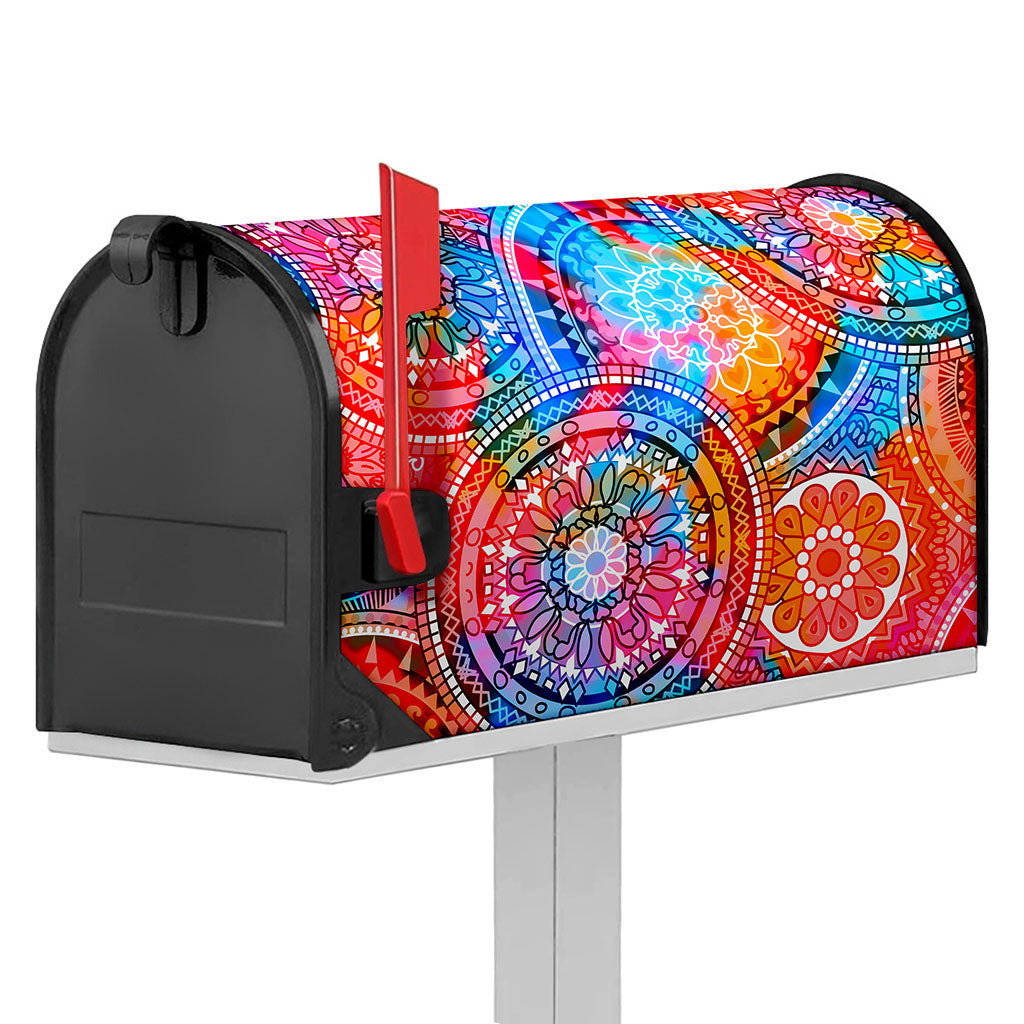 Colorful Circle Mandala Print Mailbox Cover