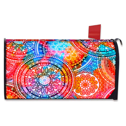 Colorful Circle Mandala Print Mailbox Cover