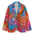 Colorful Circle Mandala Print Men's Blazer