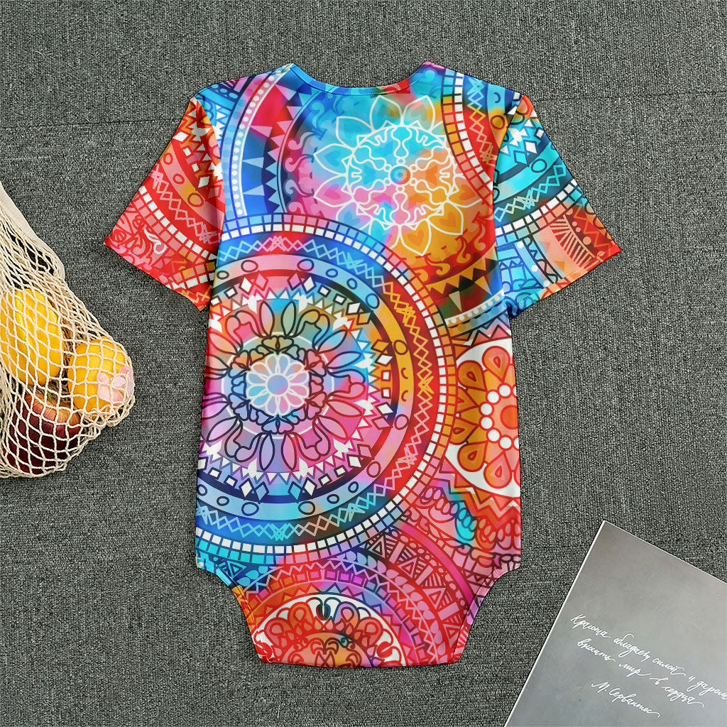 Colorful Circle Mandala Print Men's Bodysuit