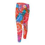 Colorful Circle Mandala Print Men's Compression Pants