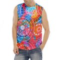 Colorful Circle Mandala Print Men's Fitness Tank Top
