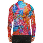 Colorful Circle Mandala Print Men's Long Sleeve Rash Guard