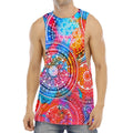 Colorful Circle Mandala Print Men's Muscle Tank Top