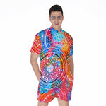 Colorful Circle Mandala Print Men's Rompers
