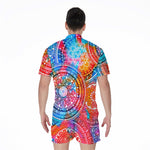 Colorful Circle Mandala Print Men's Rompers