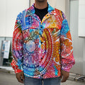 Colorful Circle Mandala Print Men's Shirt Jacket