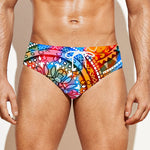 Colorful Circle Mandala Print Men's Swim Briefs