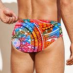 Colorful Circle Mandala Print Men's Swim Briefs