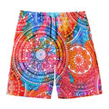 Colorful Circle Mandala Print Men's Swim Trunks