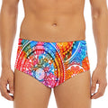 Colorful Circle Mandala Print Men's Triangle Swim Briefs