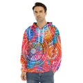 Colorful Circle Mandala Print Men's Velvet Pullover Hoodie