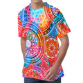Colorful Circle Mandala Print Men's Velvet T-Shirt