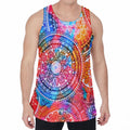 Colorful Circle Mandala Print Men's Velvet Tank Top