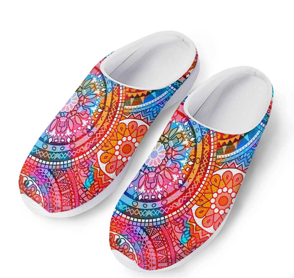 Colorful Circle Mandala Print Mesh Casual Shoes