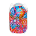 Colorful Circle Mandala Print Mesh Laundry Hamper