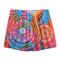 Colorful Circle Mandala Print Mesh Shorts
