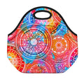 Colorful Circle Mandala Print Neoprene Lunch Bag