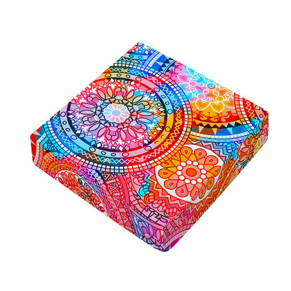 Colorful Circle Mandala Print Outdoor Seat Cushion Cover