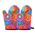 Colorful Circle Mandala Print Oven Mitts