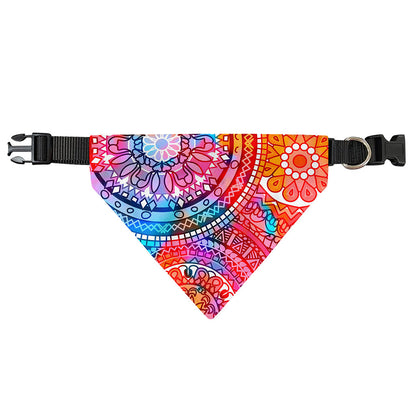 Colorful Circle Mandala Print Over The Collar Dog Bandana