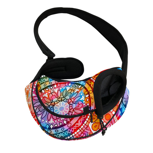 Colorful Circle Mandala Print Pet Sling Carrier