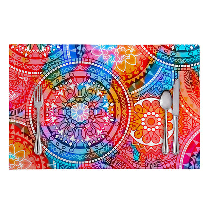 Colorful Circle Mandala Print Placemat