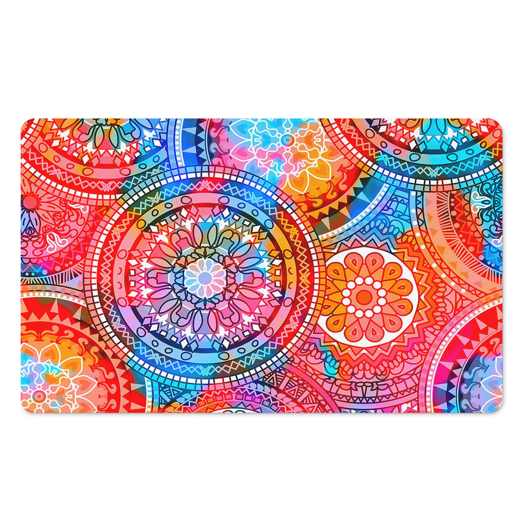 Colorful Circle Mandala Print Polyester Doormat