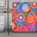 Colorful Circle Mandala Print Polyester Shower Curtain