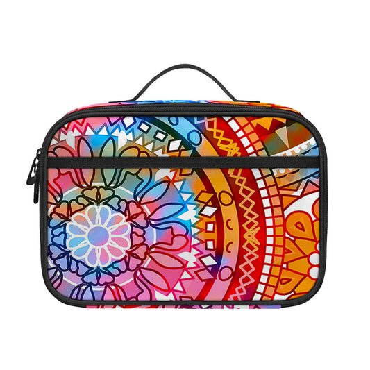 Colorful Circle Mandala Print Portable Lunch Bag